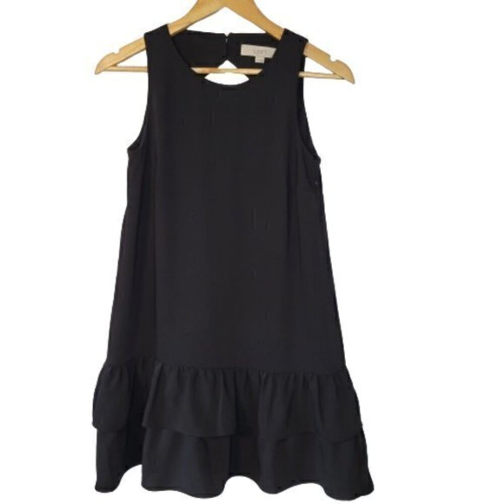 FREE W/ Purchase Loft Petites Little Black Dress with Ruffled Bottom Size 2P